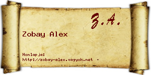 Zobay Alex névjegykártya